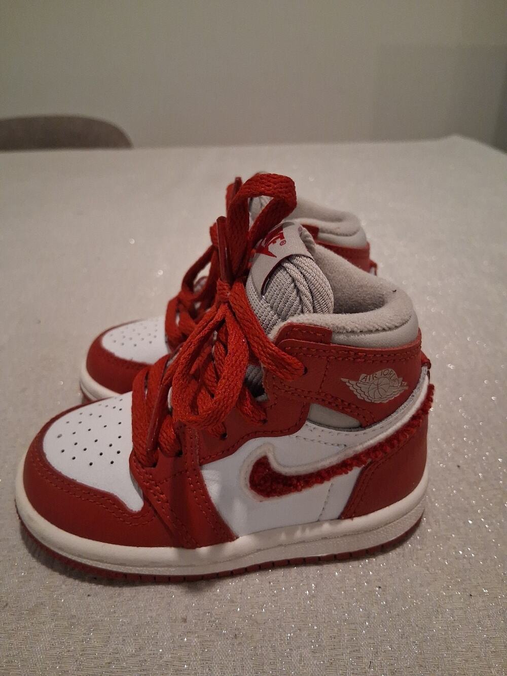 Nike Air Jordan 1 High OG TD Newstalgia Chenille Red CU0450-061 Size 5C No...